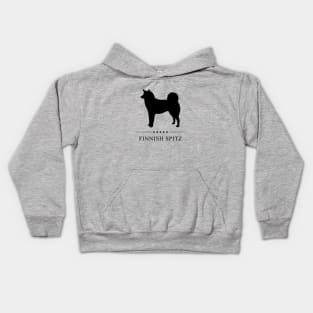 Finnish Spitz Black Silhouette Kids Hoodie